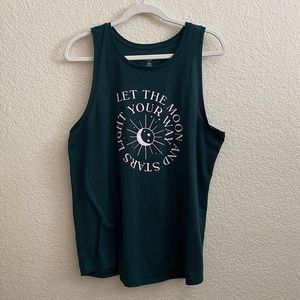 Teal graphic tank top
